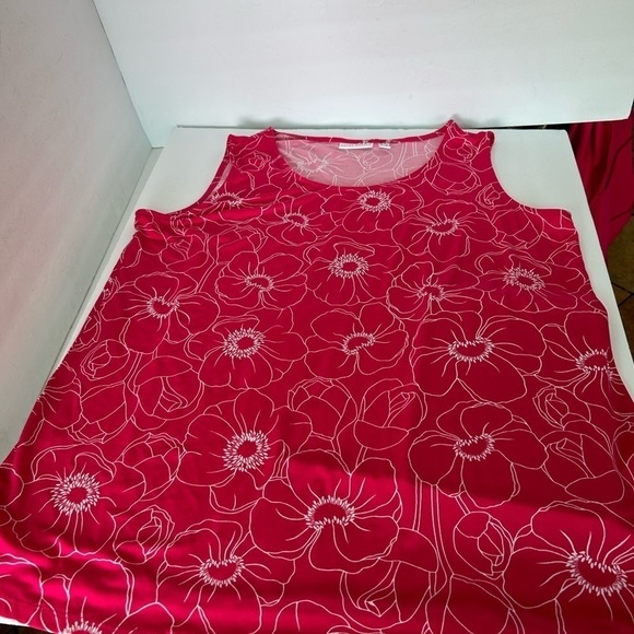 NWOT Susan Graver 2pc Hot Pink/White Liquid Knit Cardigan Set - Picture 7 of 10